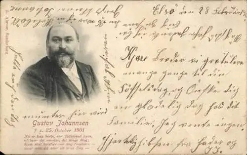 Ak Politiker, Lehrer und Buchhändler Gustav Johannsen, Portrait