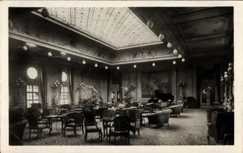 Ak Norddeutscher Lloyd Bremen, D. Columbus, 1. Kl. Große Gesellschaftshalle