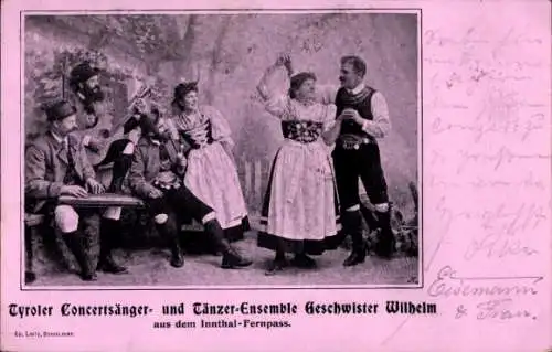 Ak Tyroler Concertsänger- und Tänzer-Ensemble Geschwister Wilhelm, Trachten