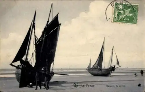 Ak La Panne De Panne Westflandern, Barques de peche