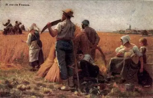 Künstler Ak Frankreich, Feldarbeiter, Deserteur