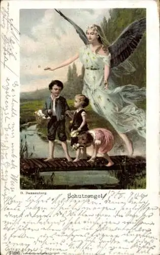 Künstler Ak Dannenberg, O., Schutzengel, Kinder