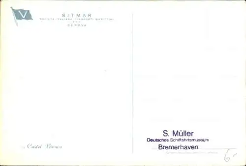 Ak Schiff Castel Bianco, SITMAR