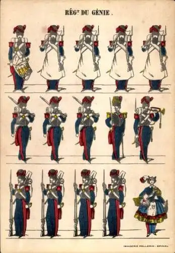Künstler Ak Regiment du Genie, Soldaten