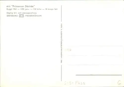 Ak MS Prinsessan Désirée auf dem Meer