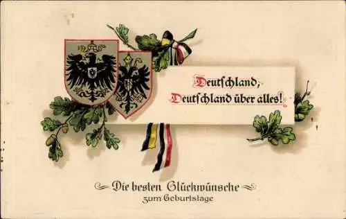 Ak Glückwunsch Geburtstag, Deutschland, Deutschland über alles