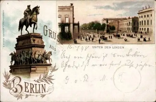 Litho Berlin Mitte, Unter den Linden, Denkmal