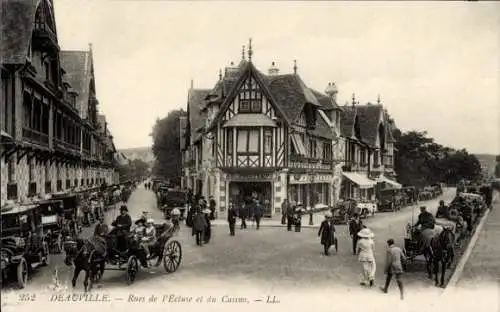 Ak Deauville Calvados, vue générale des Rues de l'Ecluse et du Casino