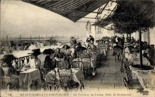 CPA Deauville La Plage Fleurie Calvados, La Terrasse du Casino, Salle de Restaurant