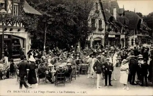 Ak Deauville La Plage Fleurie Calvados, La Potinière