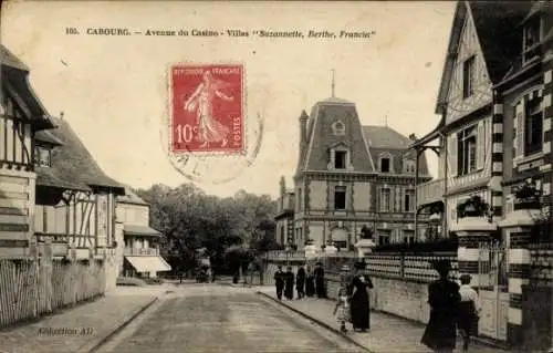 Ak Cabourg Calvados, Avenue du Casino, Villas Suzannette, Berthe, Francia