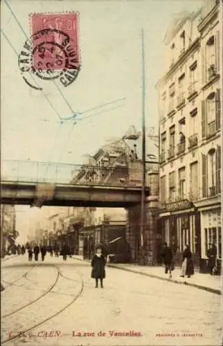 Ak Caen Calvados, La rue de Vancelles