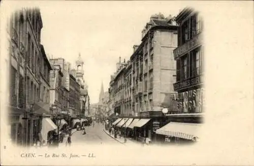 Ak Caen Calvados, Rue Saint Jean