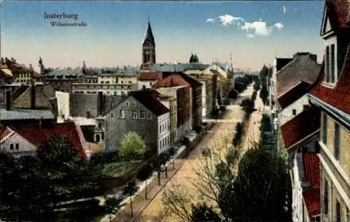 Ak Tschernjachowsk Insterburg Ostpreußen, Wilhelmstraße, Straßenpartie