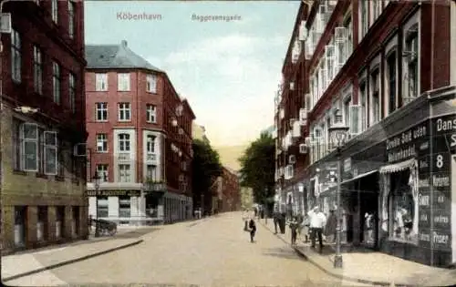 Ak København Kopenhagen Dänemark, Baggesensgade, Geschäfte