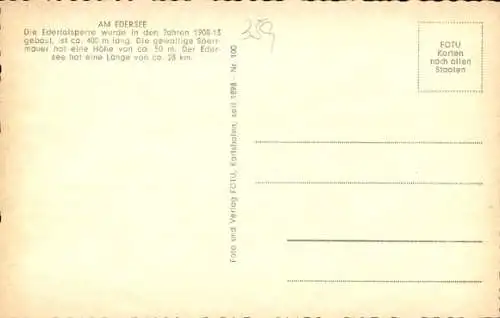 Ak Vöhl am Edersee Hessen, Landschaftsaufnahme,  Boote, gemütliche Atmosphäre