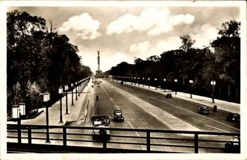 Ak Berlin Tiergarten, Ost-West-Achse, Siegessäule