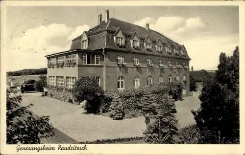 Ak Paudritzsch Leisnig in Sachsen, Genesungsheim, große Gebäudeansicht, viel Grün um das Gebäude