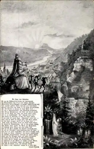 Ak Bad Schandau Sächsische Schweiz, Sage von Schandau