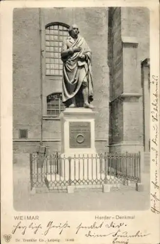 Ak Weimar in Thüringen, Herder Denkmal