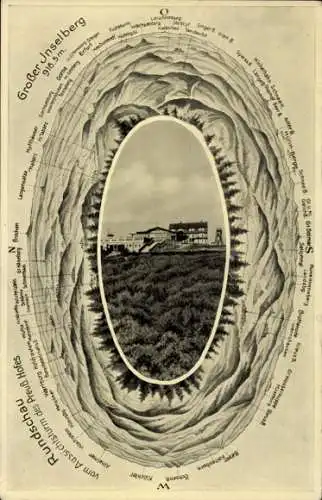 Ak Brotterode in Thüringen, Großer Inselberg, Aussichtsturm, Gr. Jnselberg, 916,5m, Landschaft...