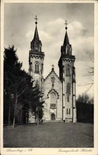 Ak Sonneberg in Thüringen, Evangelische Kirche, Außenansicht
