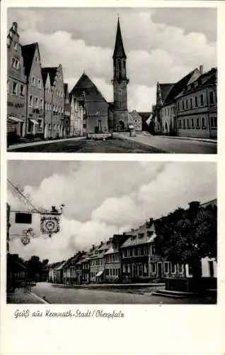 Ak Kemnath Stadt Oberpfalz, Kirche, Häuser, Brunnen