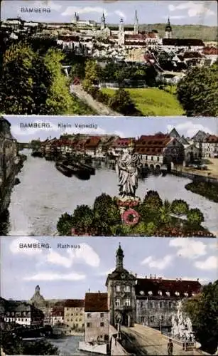 Ak Bamberg in Oberfranken, Totale, Klein Venedig, Rathaus