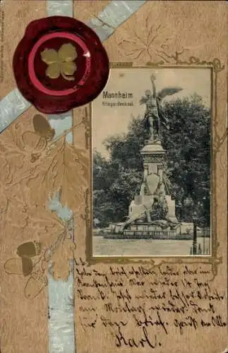 Präge Passepartout Ak Mannheim in Baden, Kriegerdenkmal