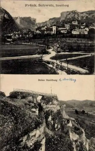 Ak Streitberg Wiesenttal Fränkische Schweiz, Fränkische Schweiz, Ruine Streitburg, Landschaft,...