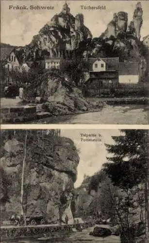 Ak Tüchersfeld Pottenstein Oberfranken, Fränk. Schweiz, Tüchersfeld, Talpartie b. Pottenstein