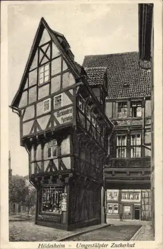 Ak Hildesheim in Niedersachsen, Umgestülpter Zuckerhut, Buchbinder, Fachwerkhaus