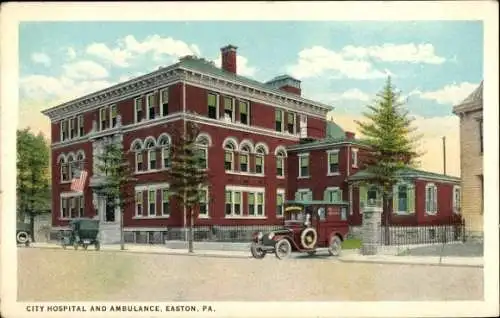 PC Easton Pennsylvania USA, City Hospital and Ambulance