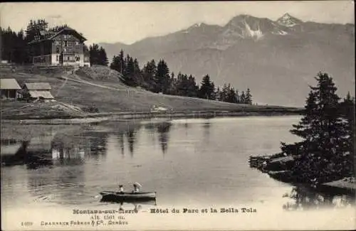 CPA Crans sur Sierre Montana Canton Valais, Hotel du Parc et la Bella Tola