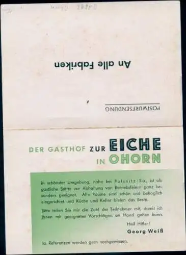 Ak Ohorn in Sachsen, Gasthof zur Eiche