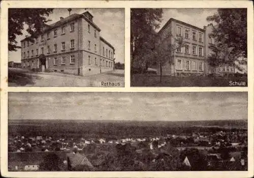 Ak Ohorn in Sachsen, Vorderseite zeigt Rathaus, Schule, Landschaftsansicht, fotos