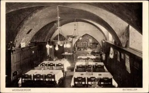 Ak Wernigerode im Harz, Ratskeller