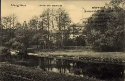 Ak Altengottern an der Unstrut Thüringen, Schloss, Unstrut