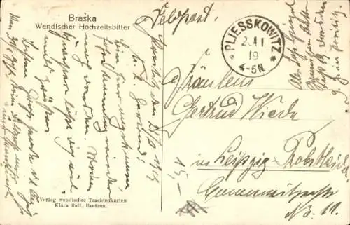 Ak Braska, Wendischer Hochzeitsbitter