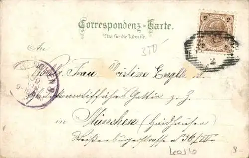 Litho Cheb Eger Region Karlsbad, Panorama, Marktplatz, Trachten