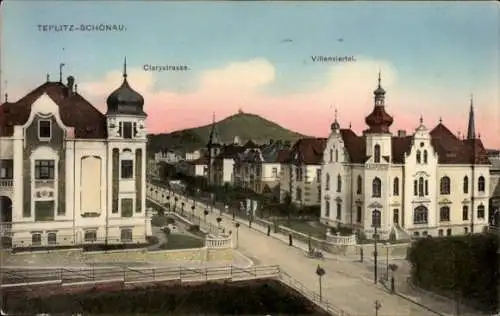 Ak Teplice Šanov Teplitz Schönau Region Aussig, Villenviertel, Clarystrasse
