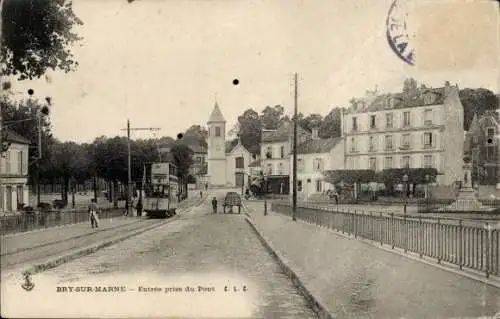 CPA Bry-sur-Marne Val-de-Marne, Entrée prise du Pont