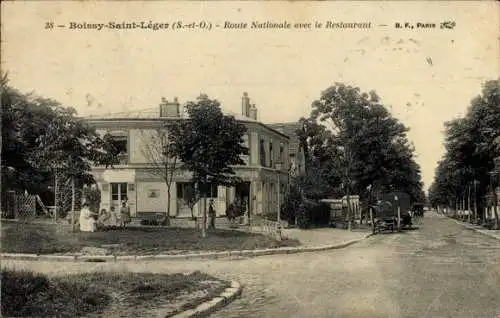 CPA Boissy Saint Léger Val de Marne, Route Nationale avec le Restaurant
