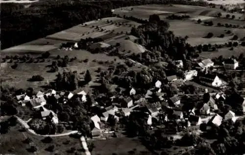 Ak Schienen Öhningen in Baden, Fliegeraufnahme