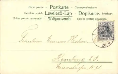 Litho Hamburg Altona, Kaiser-Wilhelm-Denkmal