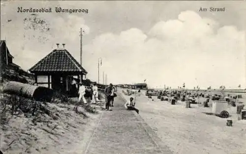 Ak Nordseebad Wangeroog Wangerooge in Ostfriesland, Nordseebad  Strandansicht, historische Pos...