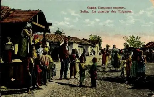 Ak Sofia Bulgarien, Bezirk Tziganes, Bulgaren auf der Straße