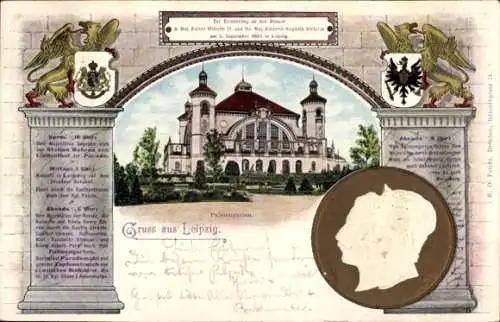 Ak Leipzig, Palmengarten, Kaiser Wilhelm II., Kaiserin Auguste