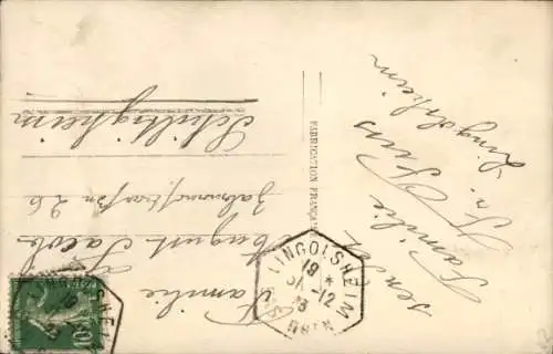 Ak Glückwunsch Neujahr, Kind, Holzpferd