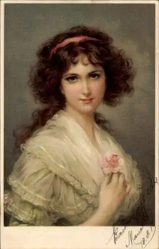 Künstler Ak Hübsche Frau, Portrait